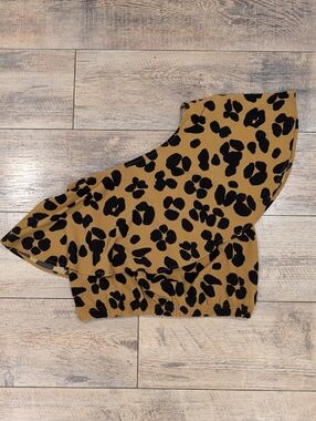 Who What Wear Black and Camel Ink Blot Print Top